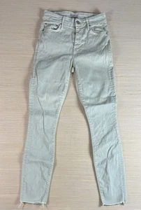 Jeans Madre Cintura Alta Looker Tobillo Fray Intrusión Espuma Mar Pálido Verde - Imagen 1 de 8
