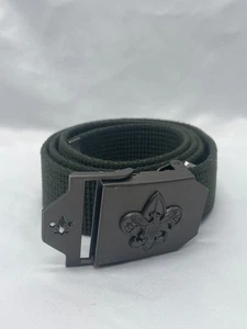 Boy Scouts of America BSA Belt Mens One Size Olive Green Web Buckle Uniform 42” - Picture 1 of 9