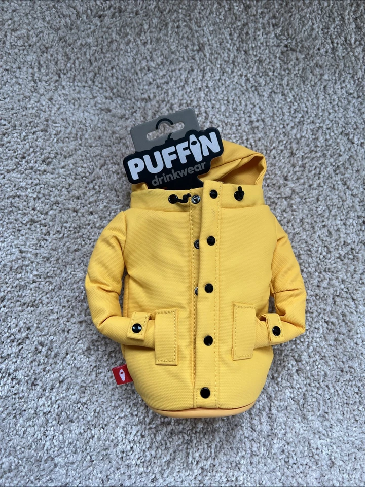 Puffin - The Raincoat Jacket - Insulated 12 oz Can Cooler I Beer Bottle & Sod...