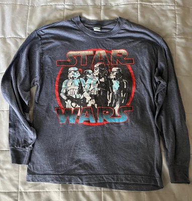 Boys' Star Wars Long Sleeve Graphic T-Shirt - Blue - Youth -XLarge - Image 1 of 3