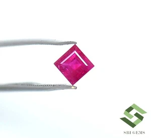 Piedra preciosa suelta Birmania corte cuadrado rubí natural certificado 4,50x4,50 mm 0,76 CTS - Imagen 1 de 7