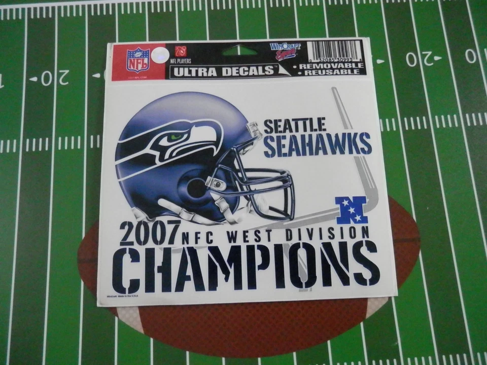 Seattle Seahawks 2007 West Champs 3 x 4 calcomanía adhesiva de ventana/ultra calcomanía NFL Foto 1 de 1