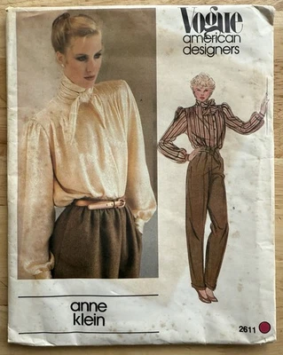 Vogue American Designer Pattern 2611 Anne Klein Misses’ Blouse size 14 UNCUT FF - Image 1 of 4