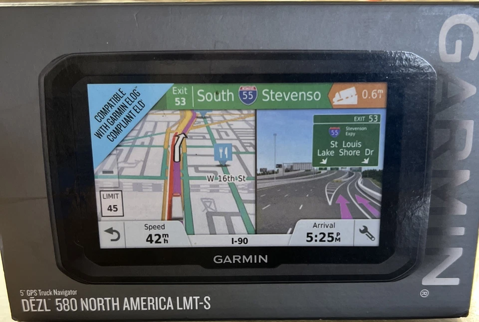 Garmin Dezl 580 LMT-S 010-01858-02 5 inch Display Truck GPS Navigation System - Image 1 of 4