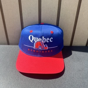 Quebec Nordiques Hat Cap Snap Back Blue Red NHL Hockey Mens One Size Twins - Picture 1 of 7