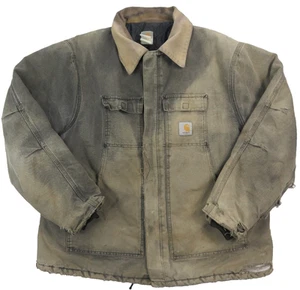 Vintage Carhartt C03 Arctic BLK Jacket Coat Quilted Black Faded Thrashed - Bild 1 von 14