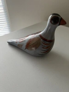 VTG Tonala J.P. Pigeon Bird Hand Painted Mexican Folk Art Pottery Figurine - Picture 1 of 10