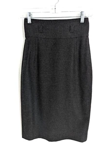Burberry London Damen Gr. 4 Grau Wolle/Angora Stretch Gefüttert Bleistiftrock - Bild 1 von 11