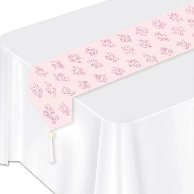 Baby Shower It's a Girl Corredor de Mesa 11" x 6' Papel Baby Shower Decoraciones Foto 1 de 1