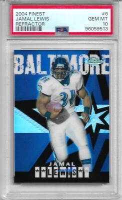 2004 FINEST REFRACTOR #6 JAMAL LEWIS PSA 10 GEM MINT /199 POP 1 RAVENS - Image 1 of 2