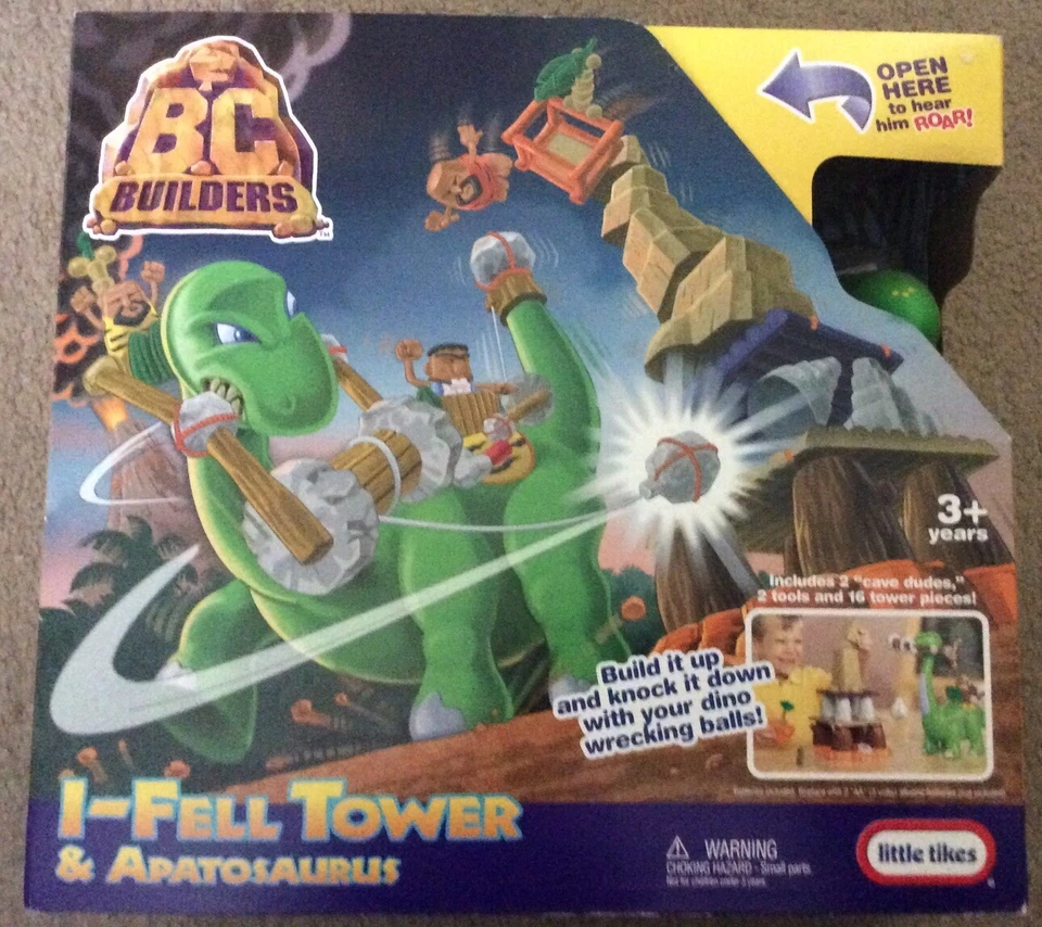 BC Builders I-fell Tower With Apatosaurus W/ 2 Cave Dudes Little Tikes 3 Yrs