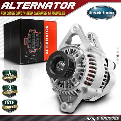 Alternador para Jeep Cherokee 1999-2000 TJ Wrangler Dodge Dakota 2,5 L 4,0 L 117A Foto 1 de 4
