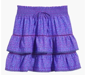 Vineyard Vines Sz Medium Anegada Print Tiered Skirt Bayside Blue Purple NWT - Picture 1 of 4