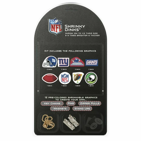 NEW NY YORK GIANTS SHRINKY DINKS KIT KEY CHAINS PINS MAGNETS ZIPPERS LICENSED Cover