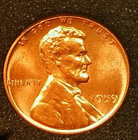 1959 P Uncirculated Brilliant RED (BU) Lincoln Memorial Cent (Penny) Cover