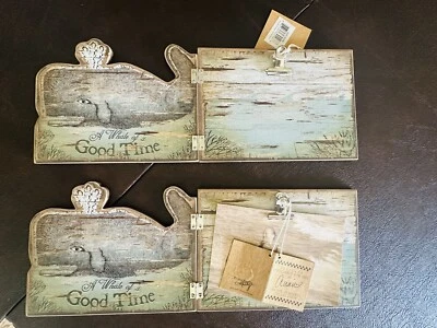 Beach House Nautical Wooden Picture Display Board Frames Clip-in NWT Set of 2 - Image 1 of 4