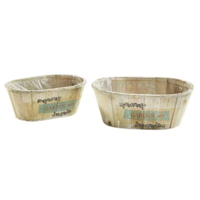 2er Set Pflanze Schale Topf Kübel Blumen Kräuter Töpfe Gefäß mit Folie Vintage  - Bild 1 von 4