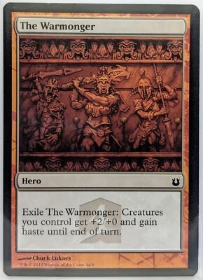 The Warmonger Hero | MTG | Promo 4d | Born of the Gods BNG | Haste | +2/+0 | LP - Image 1 of 4