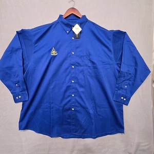 Blue Generation Blue Long Sleeve Button Up Shirt Teflon Coated Size 4XL - Picture 1 of 9