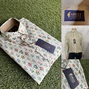 Gabicci Casual Shirt, Size Medium, W07, Cream Floral Design, BNWT - Picture 1 of 9