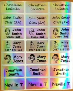 96+36 FREE Silver Laser Personalised Name Label - Med (30*15mm) Dishwasher Safe - Picture 1 of 4