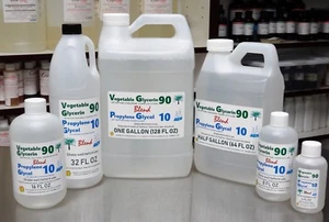 90/10 BLEND -VG / PG VEGETABLE GLYCERIN & PROPYLENE GLYCOL USP KOSHER FOOD GRADE - Picture 1 of 13