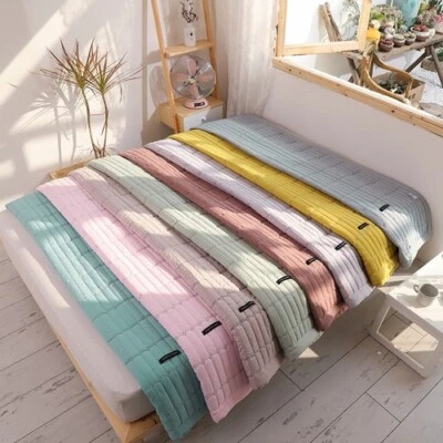 Macaron Solid Color Bedspread Soft Bed Quilt Air Conditioned Quilt Duvet Quilt - Image 1 of 4