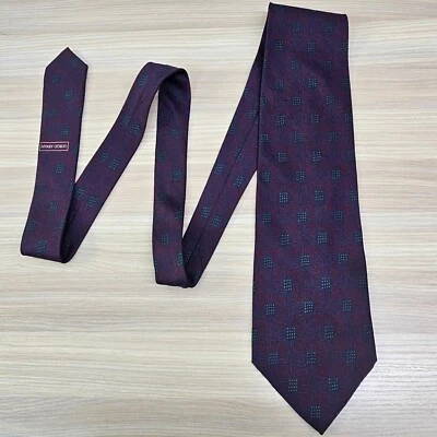 Giorgio Armani Cravatte Mens Blue Red Abstract Designer Silk necktie Luxe ITALY - Image 1 of 4