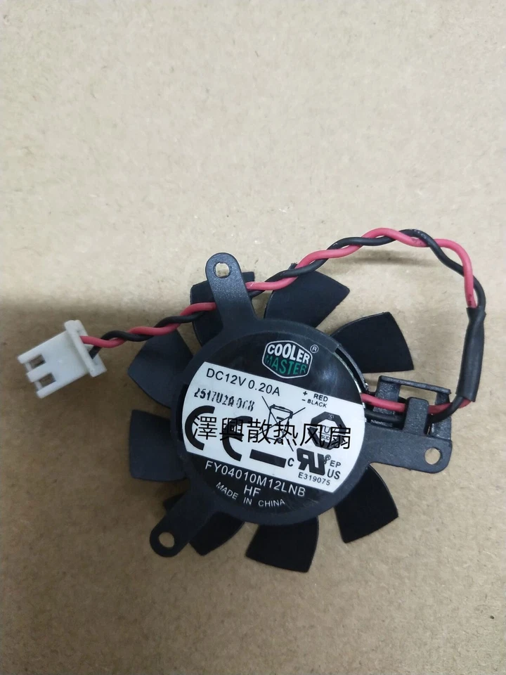 Original Cooler Master FY04010M12LNB 2 wires 2 pins Fan  12V 0.2A - Image 1 of 2