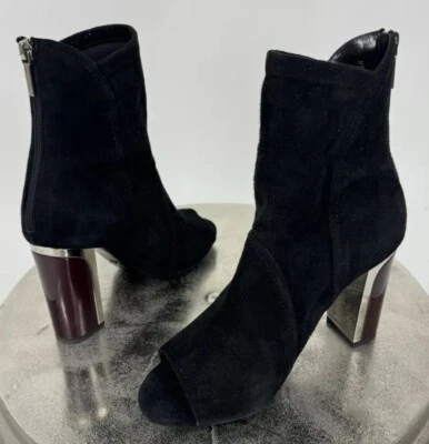 Dior D-Town Open Toe Black Suede Boot 39 Miss Dior Mirror Heel - Image 1 of 4