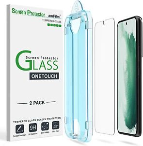 2 Pack amFilm OneTouch Samsung Galaxy S22 5G Tempered Glass Screen Protector