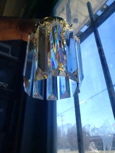 lunar acrylic Mini ceiling flush mount light chandelier  24010-OP GOLD FRAME - Picture 1 of 9