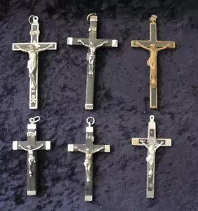 6X ALTES ANTIKES METALL KUPFER KREUZ ROSENKRANZ KORPUS Jesus Christus - Bild 1 von 16