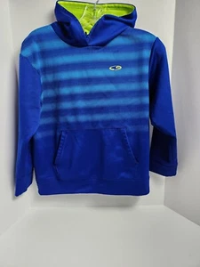 Champion Hoodie Duo Dry 100% Polyester Blue/Turquoise with Lime Boys Size M 8-10 - Picture 1 of 6