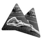 2x Triangle Coaster - BW - Lacrosse Stick Ball Player #35343