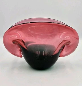 Murano venezianisches rosa & grünes Glas 2 Positionen Muschelschale KOSTENLOSER VERSAND - Bild 1 von 9
