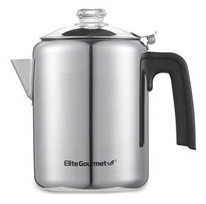 EC008X Classic 8-Cup Stovetop Coffee Percolator Glass Clear Brew Progress Kno... - Picture 1 of 6