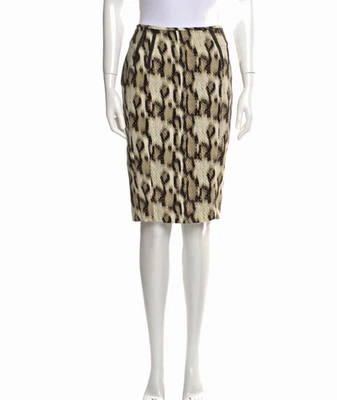 Saia Roberto Cavalli estampa animal cobra leopardo feita na Itália tamanho IT 42 - Imagem 1 de 4