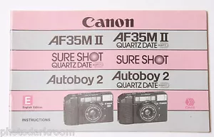 Canon AF25MII Autoboy 2 QD 35mm Pellicola Manuale Istruzioni - Inglese USATO GD2 - Foto 1 di 3