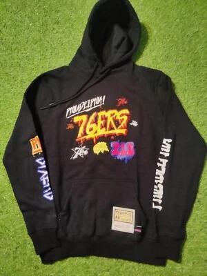 Mitchell & Ness Philadelphia 76ers Puff Print Hoodie Men's Small NWT MSRP $110 - Image 1 of 4