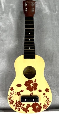 Leolani Ukulele OMI Honolulu Hawaii 4 String Band 18" Floral Design 96804 - Image 1 of 4