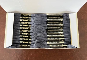 DMC Embroidery Thread Floss New Box of 12 Skeins Color 317 Pewter Gray - Picture 1 of 5