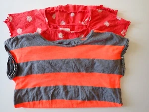 Girls T-shirts So Size Large 10/12 Red Justice Size 12 Orange Gray Lot of 2 - Picture 1 of 24
