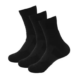 3 Pack Mens Athletic Cotton Sport Casual Dress Black Basketball Long Crew Socks - Picture 1 of 11