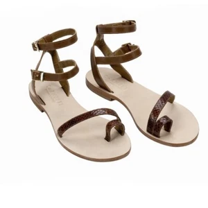 NEU CoRNETTI Damen-Sandalen Größe 9,5 EU 40 braun geprägtes Leder Carrubina - Bild 1 von 6