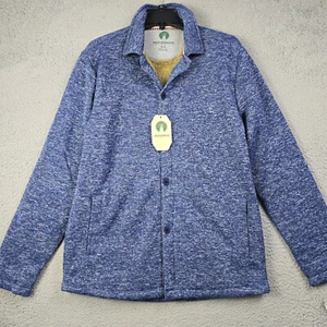 Weatherproof Sherpa Shirt Jacket Mens Medium Outside Fleece Shacket Button NWT - Picture 1 of 11