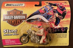 1993 Matchbox Harley Davidson Motor Cycles Stunt Action Bike 73360 orange rider - Picture 1 of 4
