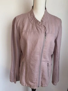 Sundance Women’s Zip Up Jacket Linen Blend Blush Pink Size 12 - Picture 1 of 10