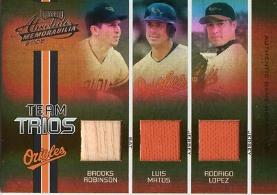 Playoff Absolute Team Trios Brooks Robinson Matos Lopez 2005 #D/25 Relic O's SP Foto 1 de 3