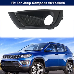 Left Side Front Bumper Fog Light Cover Bezel Black For Jeep Compass 2017-2020 - Picture 1 of 12